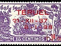 Spain - 1938 - Quijote - 15 +30 CTS - Violet - Spain, Quijote - Edifil NE 33 - Teruel making scenes Cervantes Don Quixote (Villagers) - 0